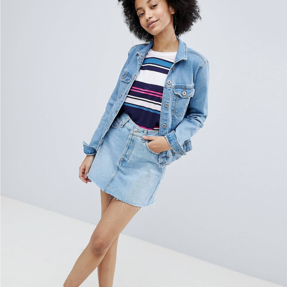 ASOS / Bershka Denim Jean Jacket in Light awash / Light Blue